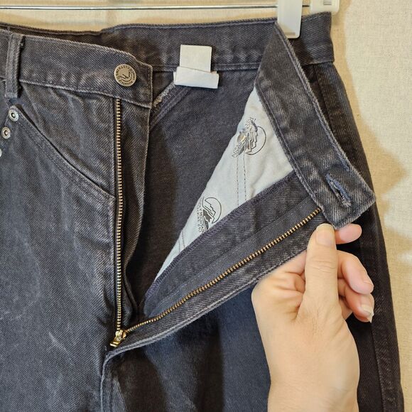 Vtg Rocky Mountain Jeans 32 13 Black Bareback High Rise Western Rockies Tapered - Picture 3 of 10